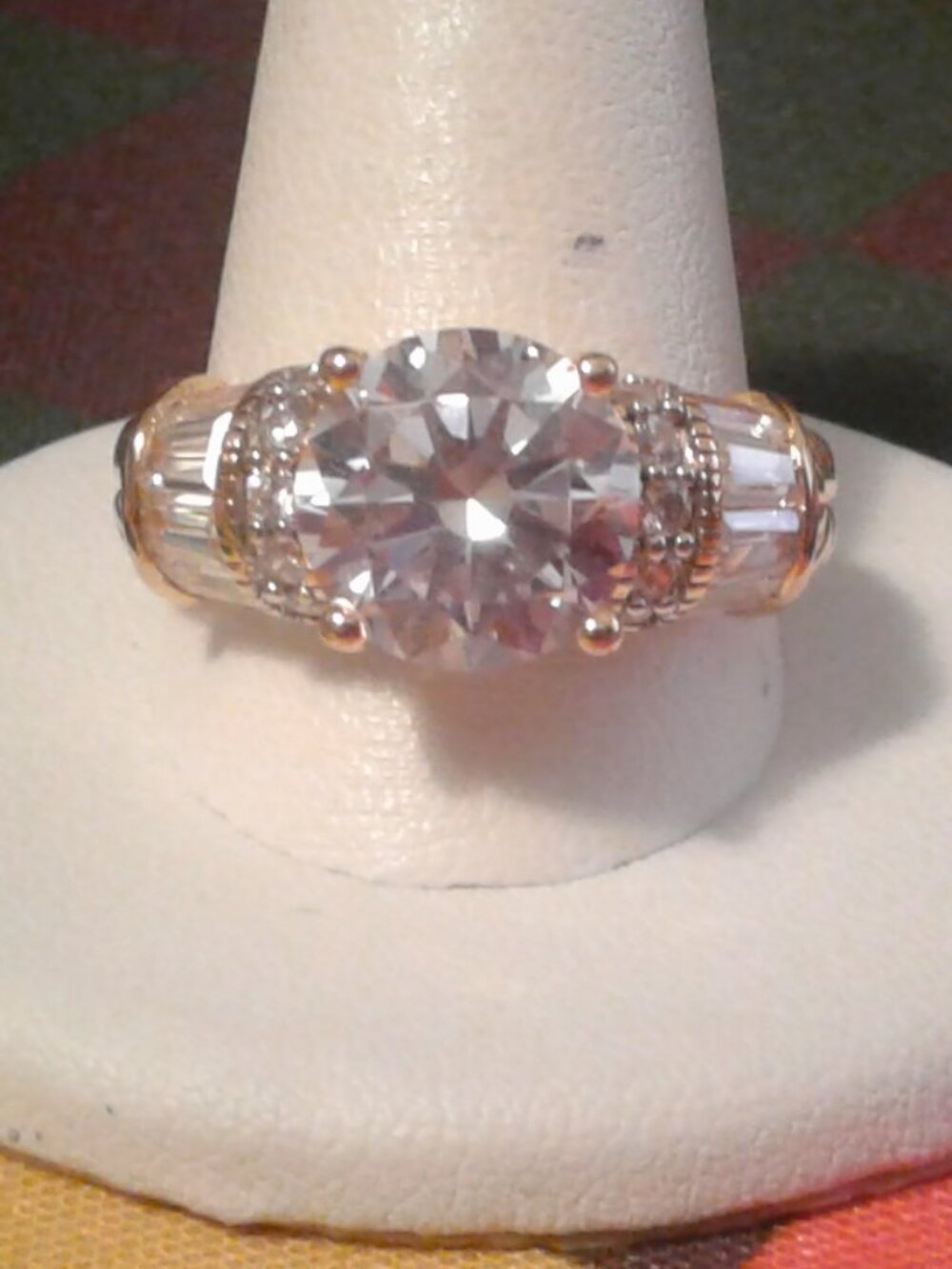 BJH039B Bella Luce CZ 18K Yellow Gold Plated Vintage Look Ring 8.55ctw. Sz.10